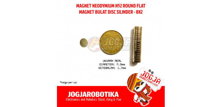 MAGNET NEODYMIUM NEODIMIUM BALL COIN STRONG MAGNET N52 - 8x2