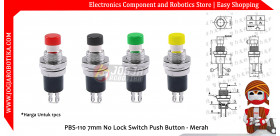 PBS-110 7mm No Lock Switch Push Button - Merah