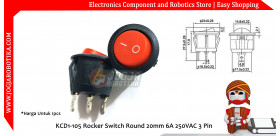 KCD1-105 Rocker Switch Round 20mm 6A 250VAC 3 Pin