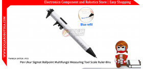 Pen Ukur Sigmat Ballpoint Multifungsi Measuring Tool Scale Ruler-Biru