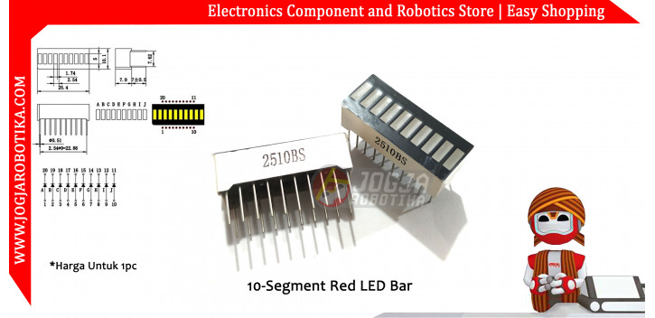 10-Segment Red LED Bar 