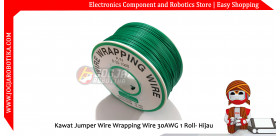 Kawat Jumper Wire Wrapping Wire 30AWG 1 Roll- Hijau