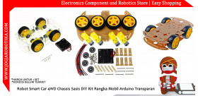 Robot Smart Car 4WD Chassis Sasis DIY Kit Rangka Mobil Arduino Transparan