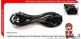 Kabel Power Komputer CPU PC Monitor Printer Europe Pipih Gepeng