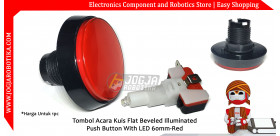 Tombol Acara Kuis Flat Beveled Illuminated Push Button With LED 60mm-Red