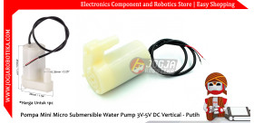 Pompa Mini Micro Submersible Water Pump 3V-5V DC Vertical - Putih