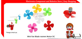 Mini Fan Blade 100mm Motor DC - Biru