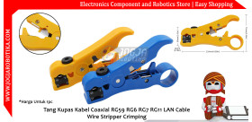 Tang Kupas Kabel Coaxial RG59 RG6 RG7 RG11 LAN Cable Wire Stripper Crimping - Biru