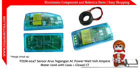 PZEM-004T Sensor Arus Tegangan AC Power Watt Volt Ampere Meter 100A with Case + Closed CT