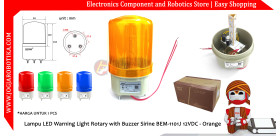 Lampu LED Warning Light Rotary with Buzzer Sirine BEM-1101J 12VDC - Orange