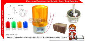 Lampu LED Warning Light Rotary with Buzzer Sirine BEM-1101J 24VDC - Orange