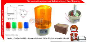 Lampu LED Warning Light Rotary with Buzzer Sirine BEM-1101J 220VAC - Orange