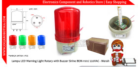 Lampu LED Warning Light Rotary with Buzzer Sirine BEM-1101J 220VAC - Merah