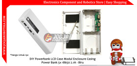 DIY Powerbank LCD Case Modul Enclosure Casing Power Bank 5x 18650 2.1A -Putih
