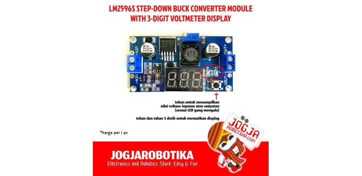 LM2596S Adjustable DC Step Down with Display 3 Digit Seven Segment