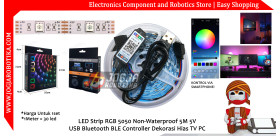 LED Strip RGB 5050 Non-Waterproof 5M 5V USB Bluetooth BLE Controller Dekorasi Hias TV PC