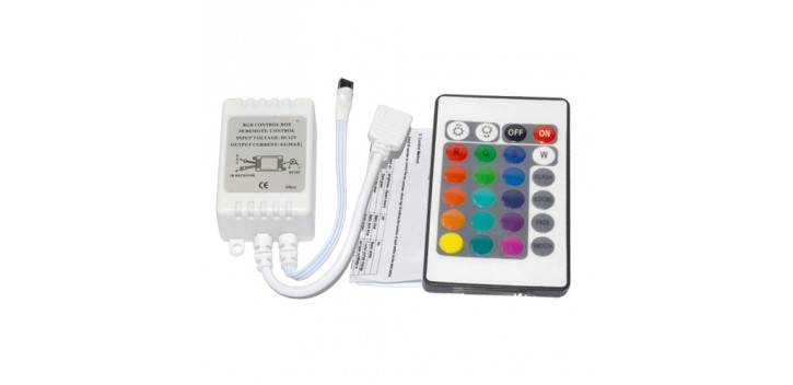 RGB LED Light Control Box with IR 24-Key Remote Control 