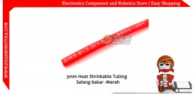 3mm Heat Shrinkable Tubing / Selang bakar - Merah