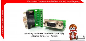 9Pin DB9 Solderless Terminal RS232 RS485 Adapter Connector - Female