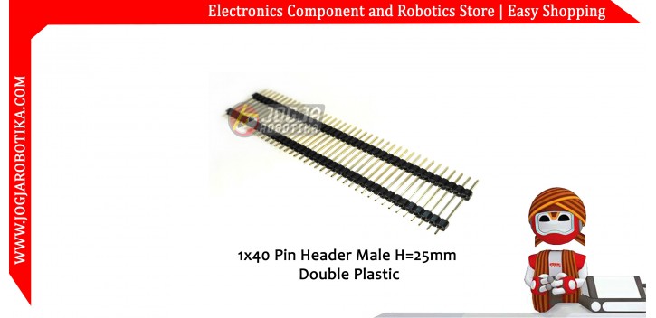 1x40 Pin Header Male H:25mm Double Plastic