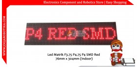 Led Matrik F3.75 P4.75 P4 SMD Red 76mm x 304mm (Indoor)