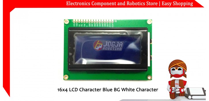 16x4 LCD Character Blue BG White Character