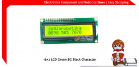 16x2 LCD Green BG Black Character