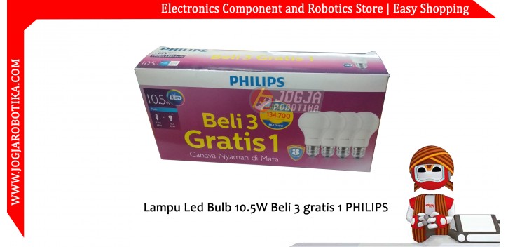 Lampu Led Bulb 10.5W Beli 3 gratis 1 PHILIPS