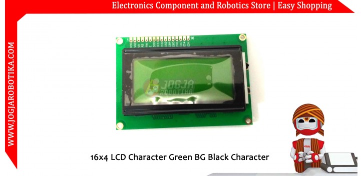 16x4 LCD Character Green BG Black Character