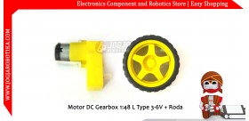 Motor DC Bengkok Gearbox Gearbox 6V + Roda 