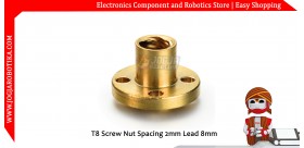 T8 Screw Nut Spacing 2mm Lead 8mm