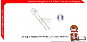 LED Super Bright 5mm White Clear Diode Straw Hat