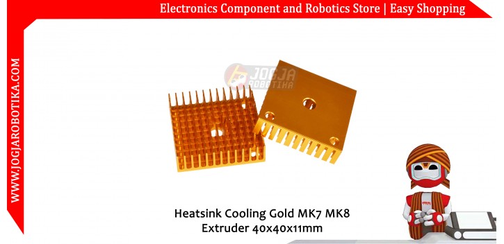 Heatsink Cooling Gold MK7 MK8 Extruder 40x40x11mm