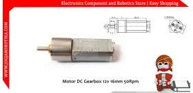 Motor DC Gearbox 12v 16mm 50Rpm