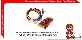 CT14 Mini Stereo Bluetooth Amplifier Module BLE 4.2 5VF 5W+5W with Micro USB Charging Port