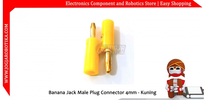 Banana Jack Male Plug Connector 4mm - Kuning