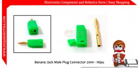 Banana Jack Male Plug Connector 2mm - Hijau