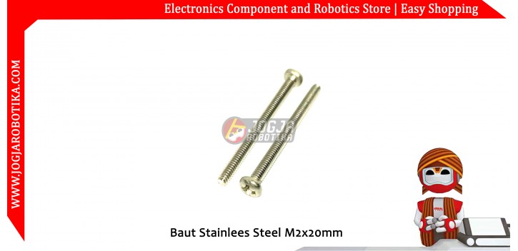 Baut Stainlees Steel M2x20mm