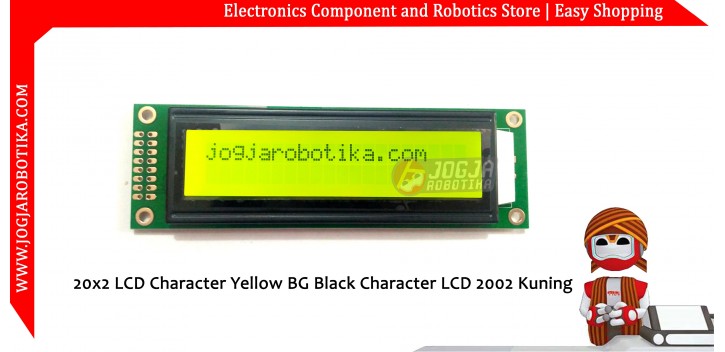 20x2 LCD Character Yellow BG Black Character LCD 2002 Kuning