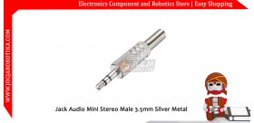 Jack Audio Mini Stereo Male 3.5mm Silver Metal