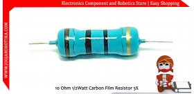 10 Ohm 1/2Watt Carbon Film Resistor