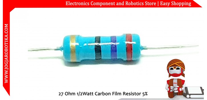 27 Ohm 1/2Watt Carbon Film Resistor