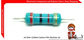 2K Ohm 1/2Watt Carbon Film Resistor