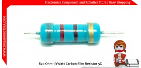 820 Ohm 1/2Watt Carbon Film Resistor