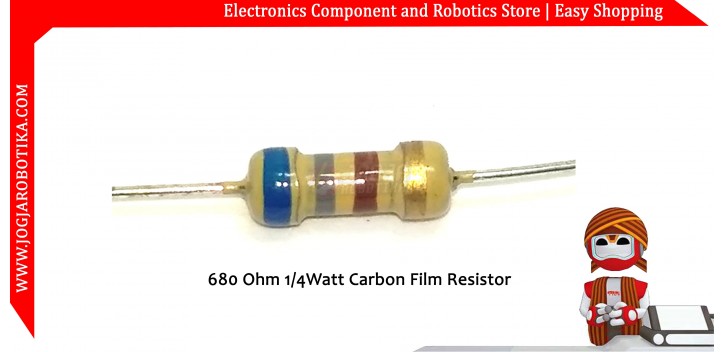 680 Ohm 1/4Watt Carbon Film Resistor