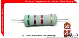 5K1 Ohm 1 Watt Carbon Film Resistor
