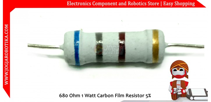 680 Ohm 1 Watt Carbon Film Resistor