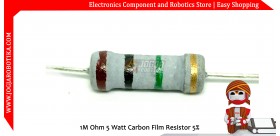 1M Ohm 5 Watt Carbon Film Resistor