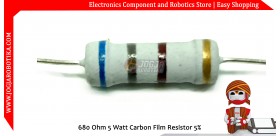 680 Ohm 5 Watt Carbon Film Resistor