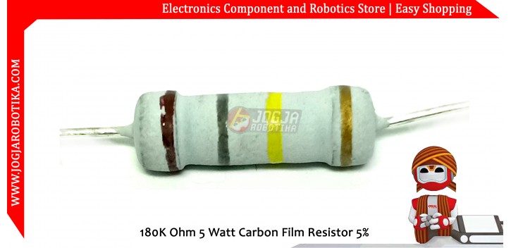180K Ohm 5 Watt Carbon Film Resistor